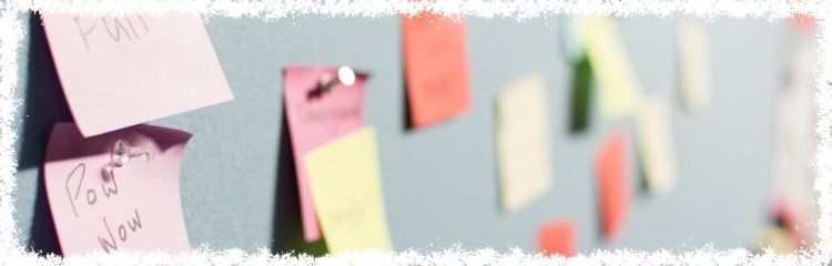 push pins and sticky notes