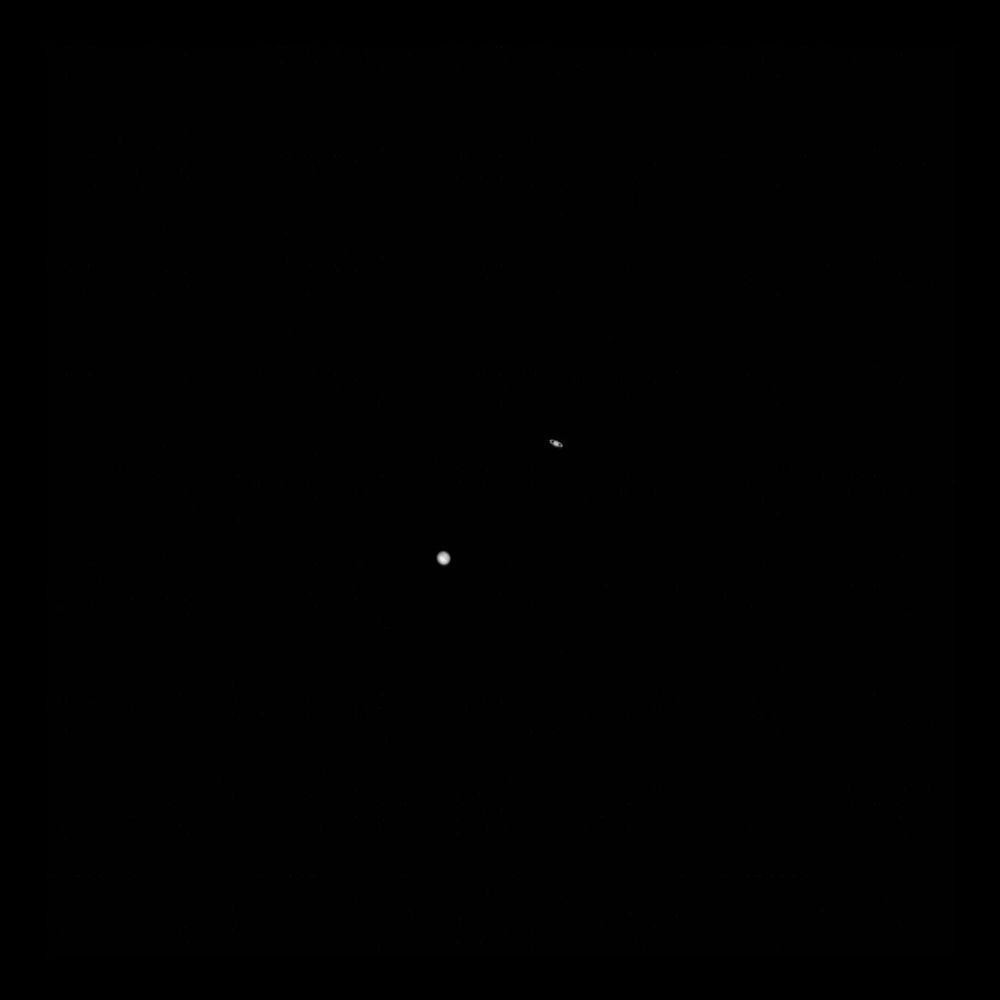 Close-up of Saturn/Jupiter conjunction