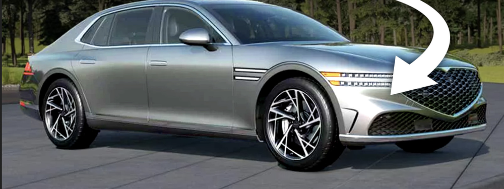 A picture of a car with an arrow pointing to the radar